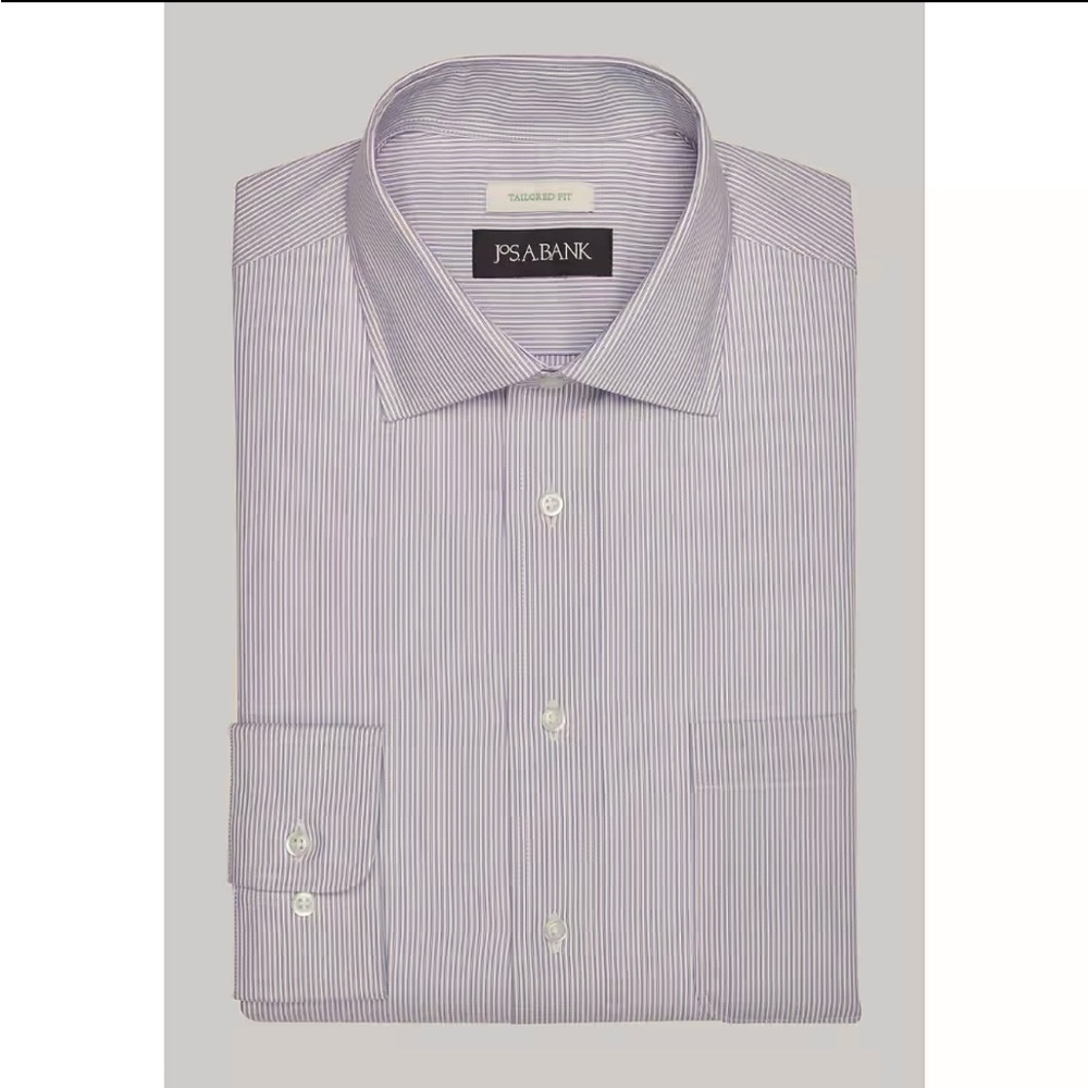 Pinstripe Purple Tailored Fit Traveller Shirt
